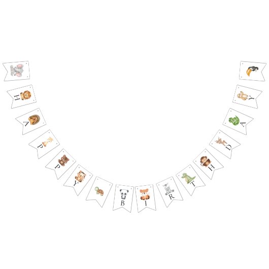 Bannière À Fanions Wild un thème safari premier anniversaire (Tout)