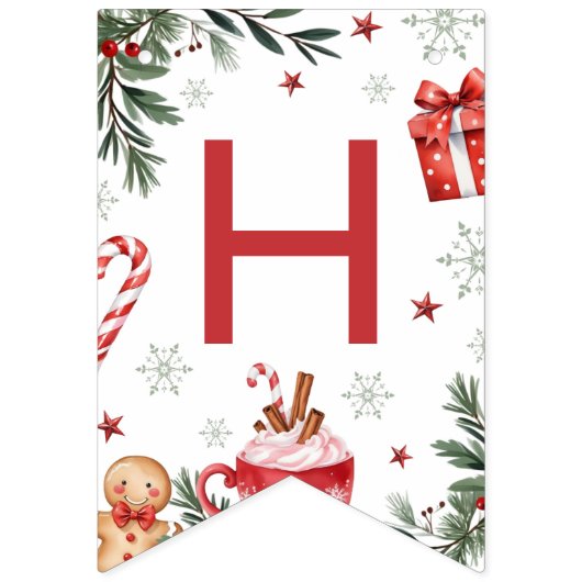 Bannière À Fanions Winter Cocoa Birthday Banner (Deuxième drapeau)