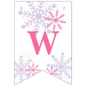 Bannière À Fanions Winter Onederland 1er Anniversaire Rose mignon Mod (Premier drapeau)