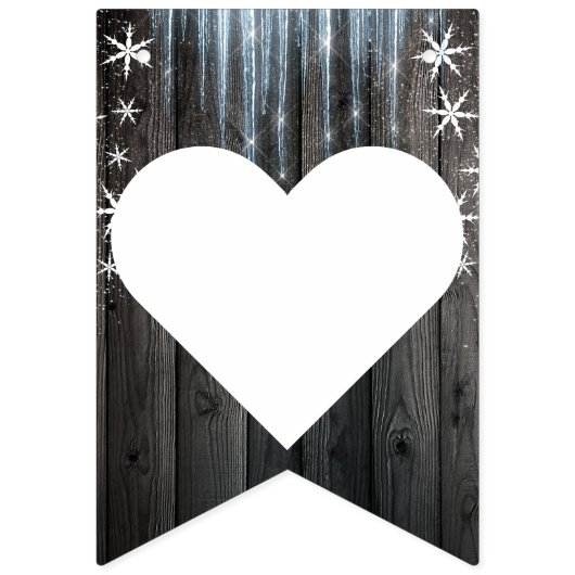 Bannière À Fanions Winter Wonderland Frozen Ice M. & Mme Mariage (Deuxième drapeau)