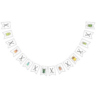 Bannière À Fanions XOXO Bugs et Baisers Saint Valentin