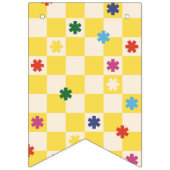 Bannière À Fanions Yellow Checkerboard Merry & Bright Bunting Banner (Premier drapeau)