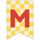 Bannière À Fanions Yellow Checkerboard Merry & Bright Bunting Banner (Troisième drapeau)