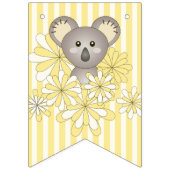 Bannière À Fanions Yellow Stripe Koala Baby shower neutre pour les fe (Premier drapeau)