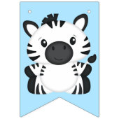 Bannière À Fanions Zebra Birthday Party Blue (Premier drapeau)