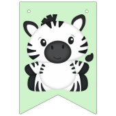 Bannière À Fanions Zebra Birthday Party Green (Premier drapeau)