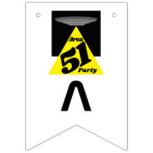 Bannière À Fanions Zone 51 OVNI, Anniversaire (Troisième drapeau)