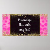 Bannière à paillettes dorées avec impression de gu (Devant)