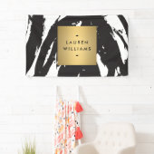 Bannière Abstraite des coups de pinceau noirs (En situation)