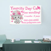 Bannière adorable bébé éléphant fille (Salon professionnel)