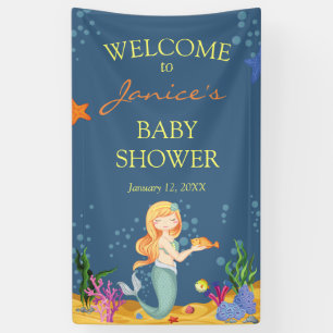 Bannière Affiche de bienvenue Baby shower Sirène B