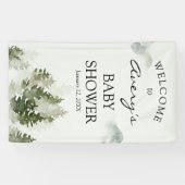 Bannière Affiche de bienvenue Woodland Winter (Horizontal)