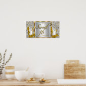 Bannière Affiche Sweet 16 Or Argent (Cuisine)