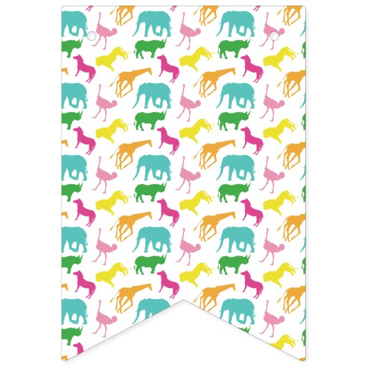 Bannière animale d'anniversaire de silhouette de (Premier drapeau)