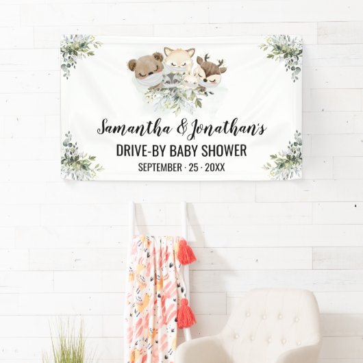 Bannière Animaux de forêt de Baby shower (En situation)
