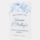 Bannière Anniversaire 100e fête Anniversaire Bleu  (Angle)