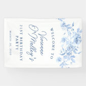 Bannière Anniversaire 21e fête Anniversaire Bleu F (Horizontal)