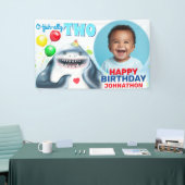 Bannière Anniversaire de enfant photo requin (Salon professionnel)