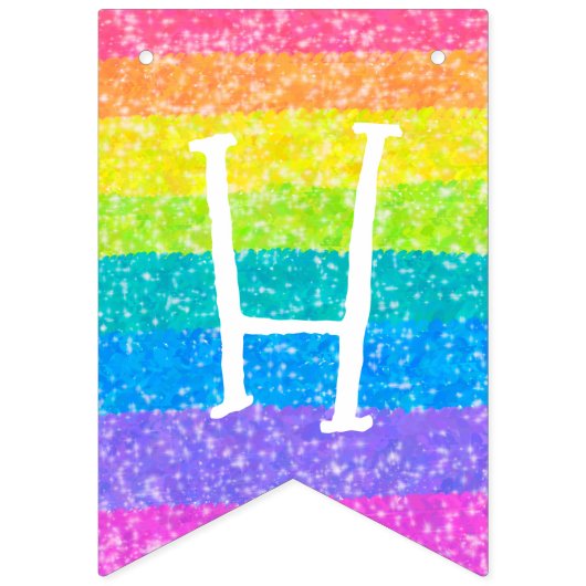 Bannière Anniversaire de enfant Rainbow Party (Deuxième drapeau)