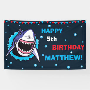 Bannière anniversaire heureux de requins Bannière