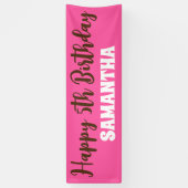 Bannière Anniversaire, Pink Happy 5th Birthday Sig (Vertical)