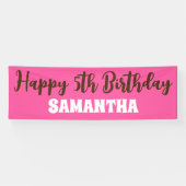 Bannière Anniversaire, Pink Happy 5th Birthday Sig (Horizontal)