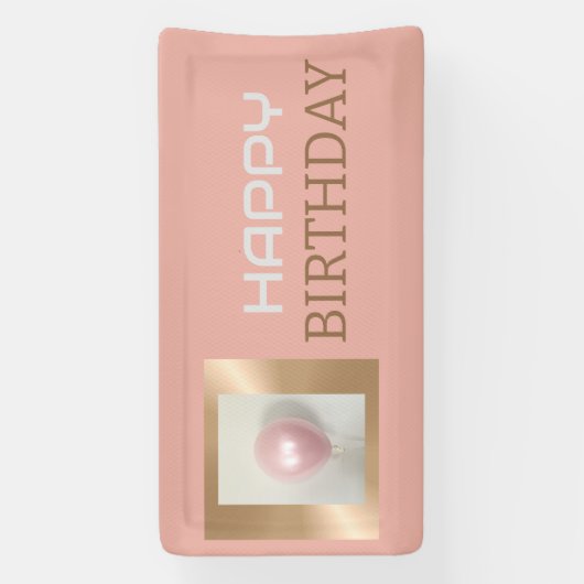 Bannière Anniversaire rose-blush Pearlescent (Verticale)