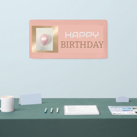 Bannière Anniversaire rose-blush Pearlescent (Salon professionnel)