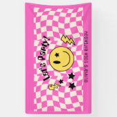 Bannière Anniversaire rose chaud Y2K Preppy (Vertical)