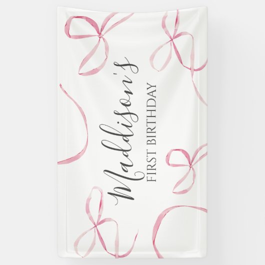 Bannière arc rose, bannière d'anniversaire arc (Vertical)