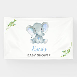 Bannière arrière-plan Baby shower éléphant (Garçon