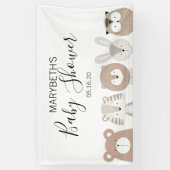 Bannière Baby shower Animaux sauvages mignons (Vertical)