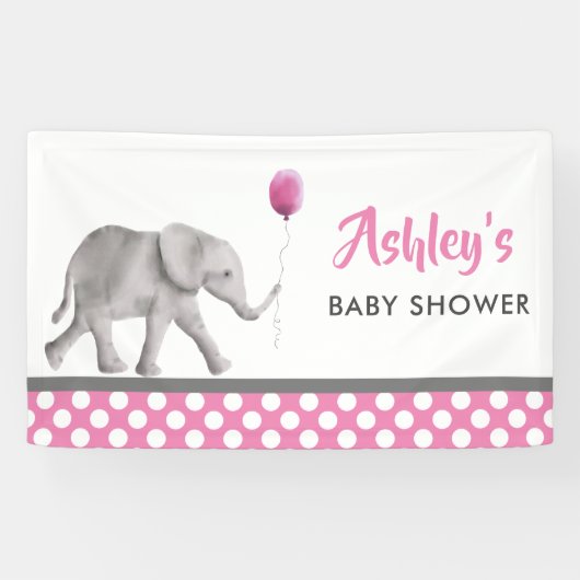 Bannière Baby shower bébé éléphant, Affiche de bie (Horizontal)