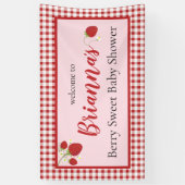 Bannière Baby shower Berry Sweet| Rose et rouge (Vertical)