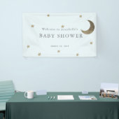 Bannière Baby shower bleu Gold Stars & Moon (Salon professionnel)