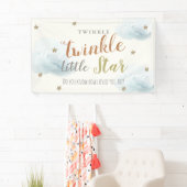 Bannière Baby shower bleu Little Star Twinkle (En situation)