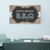 Bannière Baby shower BQ BBQ Bébé bleu (Salon professionnel)