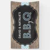 Bannière Baby shower BQ BBQ Bébé bleu (Vertical)