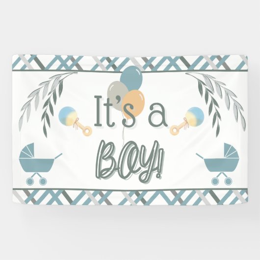 Bannière baby shower Buggy Boy (Horizontal)