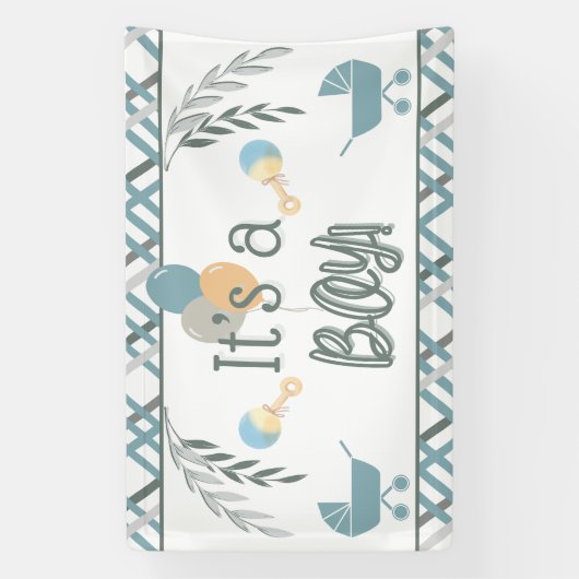 Bannière baby shower Buggy Boy (Verticale)