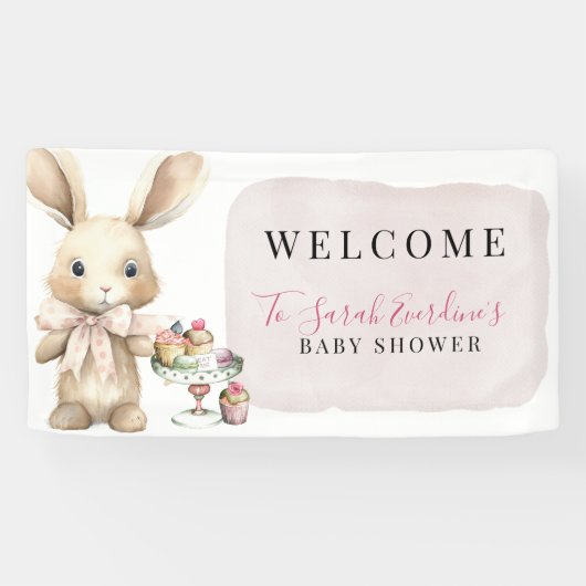 Bannière Baby shower Bunny Aquarelle (Horizontal)