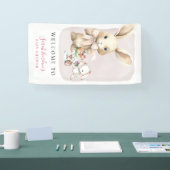 Bannière Baby shower Bunny Aquarelle (Salon professionnel)