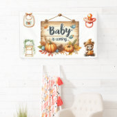 Bannière Baby shower d'automne bannière-3 x 5 pi (En situation)