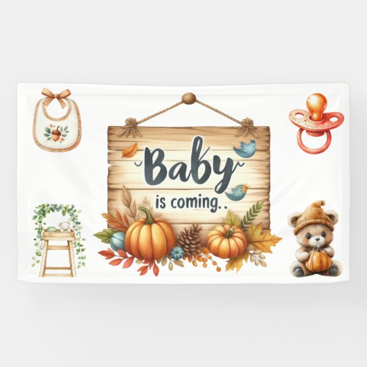 Bannière Baby shower d'automne bannière-3 x 5 pi (Horizontal)