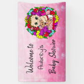 Bannière Baby shower fille, Bannière fille rose (Vertical)