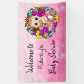 Bannière Baby shower fille, Bannière fille rose (Vertical)