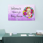 Bannière Baby shower fille, Bébé fille violet (Salon professionnel)