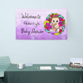 Bannière Baby shower fille, Bébé fille violet (Salon professionnel)