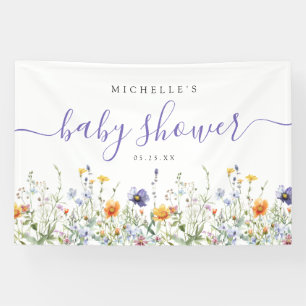 Bannière Baby shower fleur sauvage