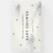 Bannière Baby shower Gold Stars & Grey Clouds (Vertical)